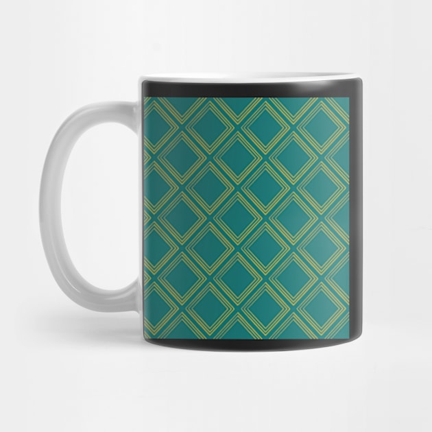 Yellow and Green Geometric Diamonds by WalkSimplyArt